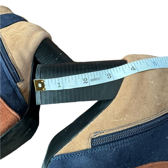 JustFab Joplin Faux Suede Tri-Tone Ankle Boots Size 7 - Picture 11 of 11